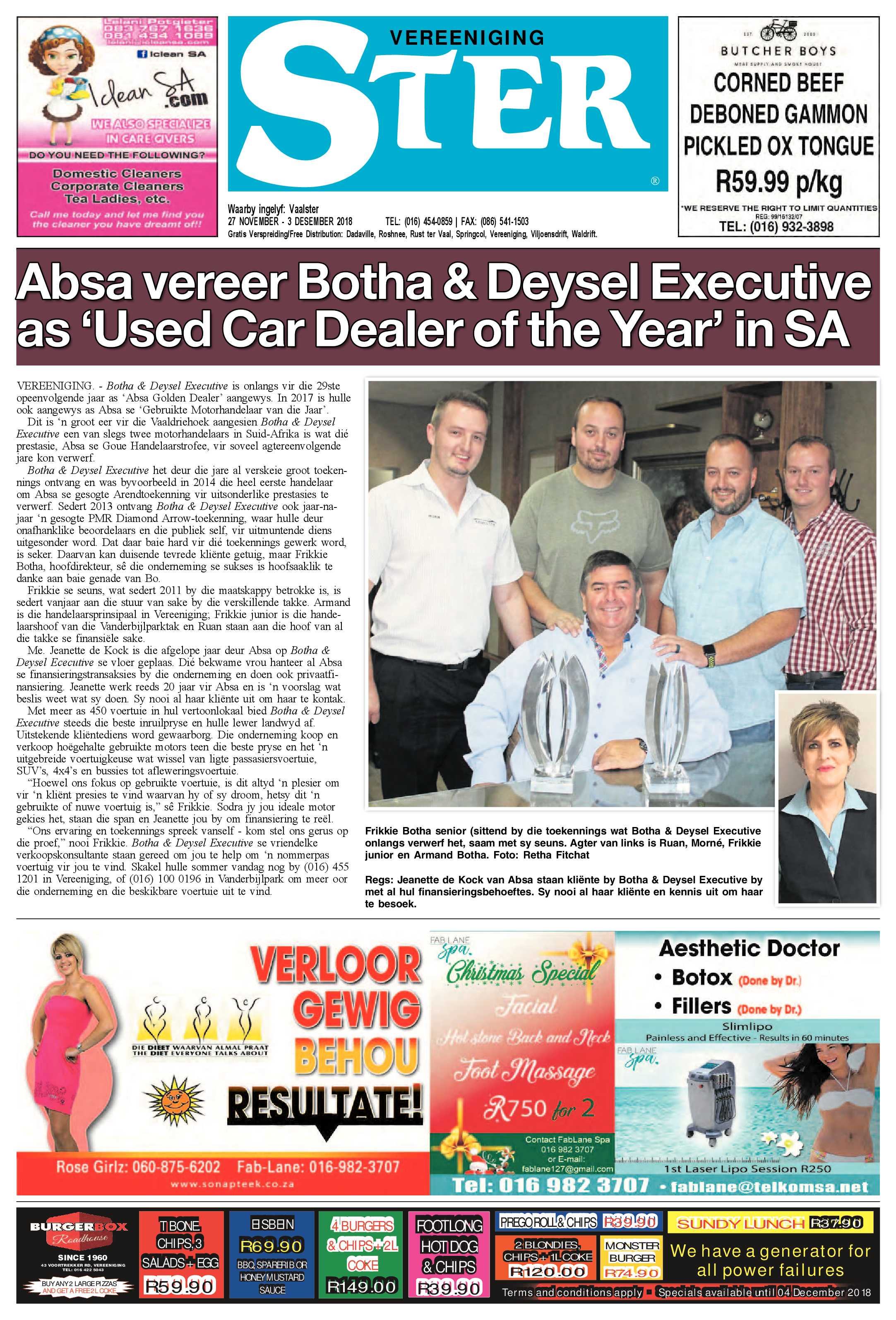 Vereeniging Ster 27 November – 3 Desember 2018 page 1