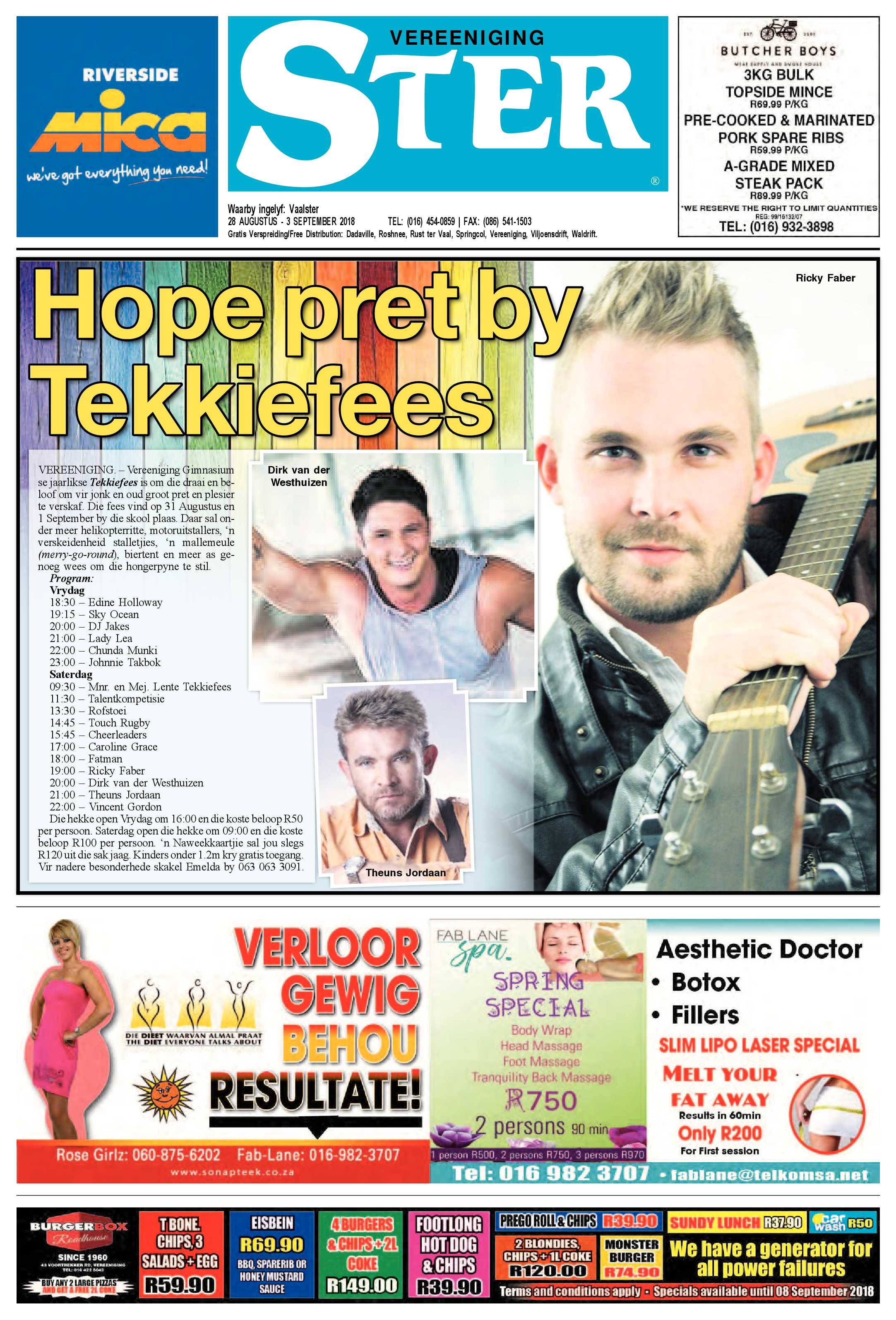 Vereeniging Ster 28 Augustus – 3 September 2018 page 1