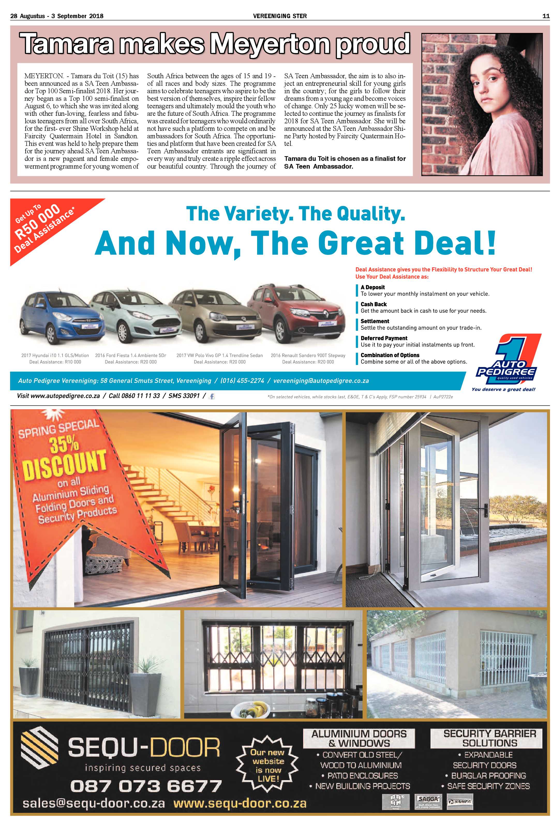 Vereeniging Ster 28 Augustus – 3 September 2018 page 11