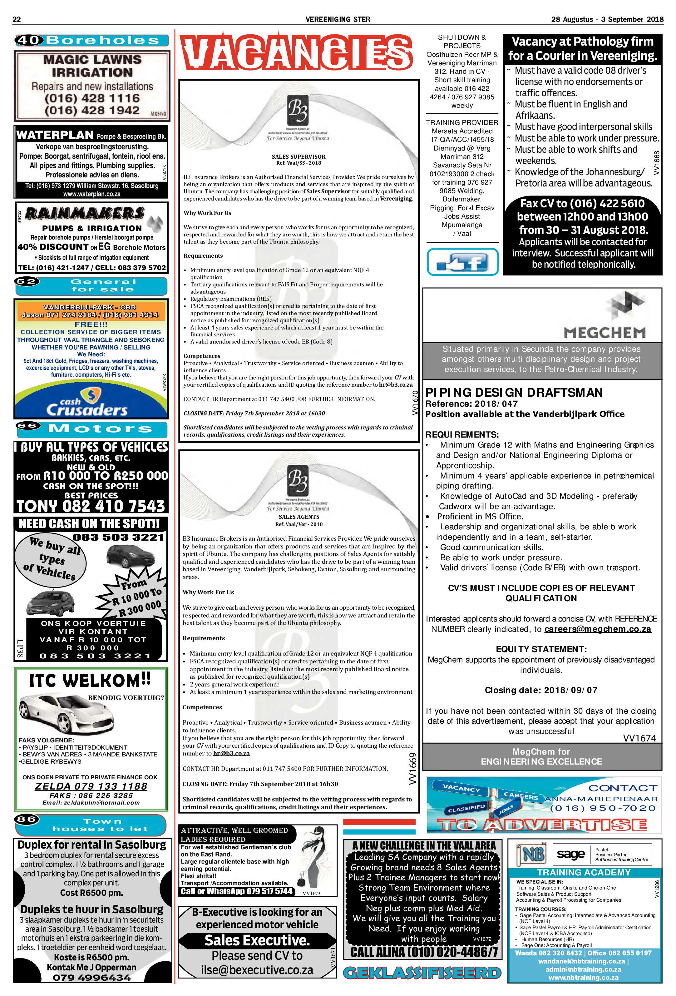 Vereeniging Ster 28 Augustus – 3 September 2018 page 22