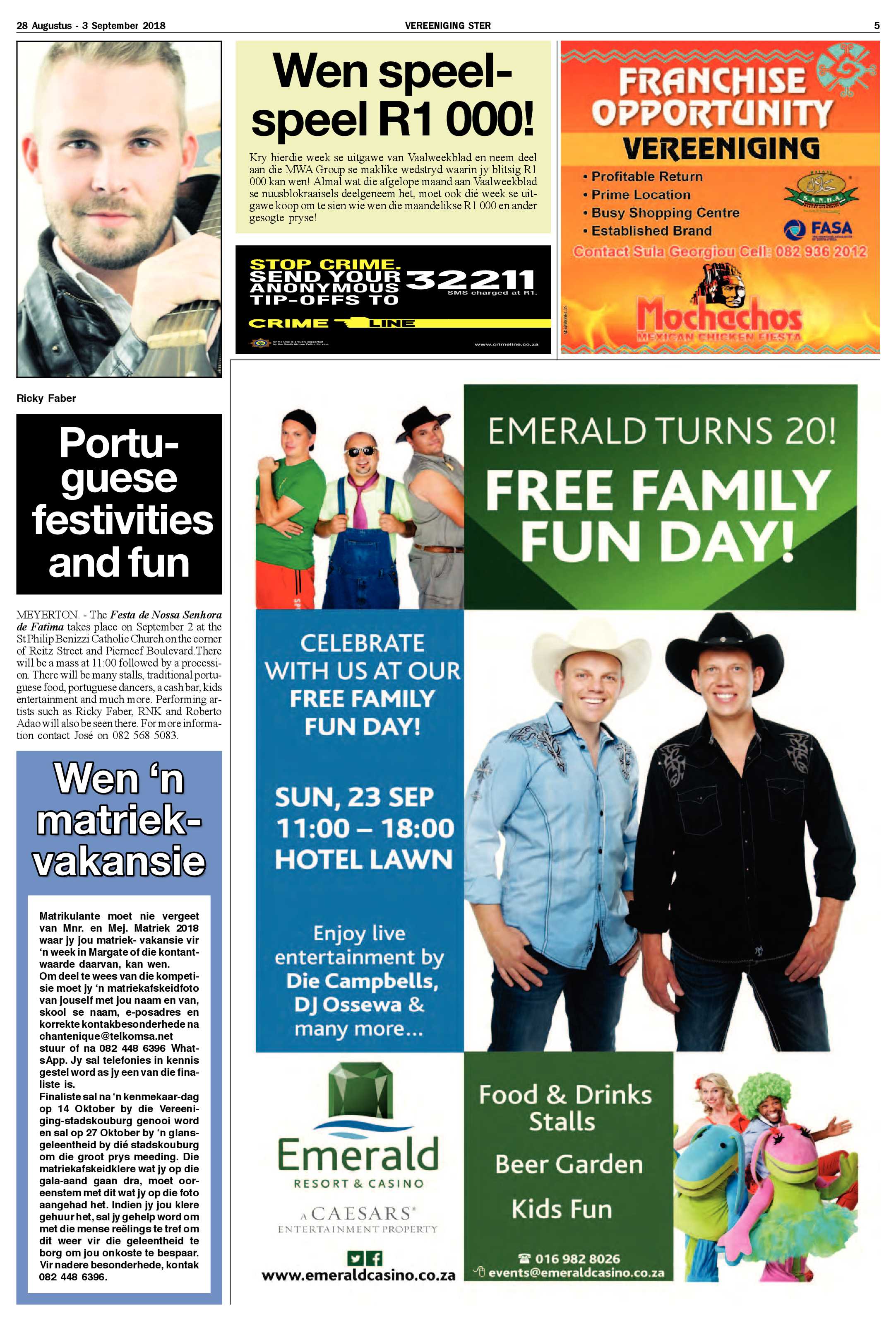 Vereeniging Ster 28 Augustus – 3 September 2018 page 5