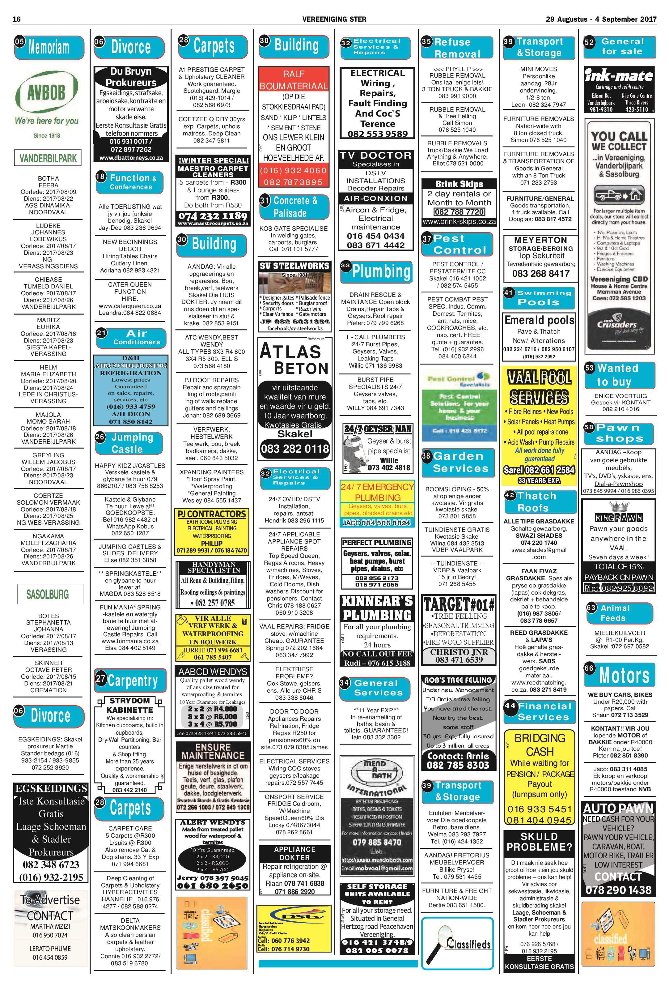 Vereeniging Ster 29 Augustus – 4 September 2017 page 16