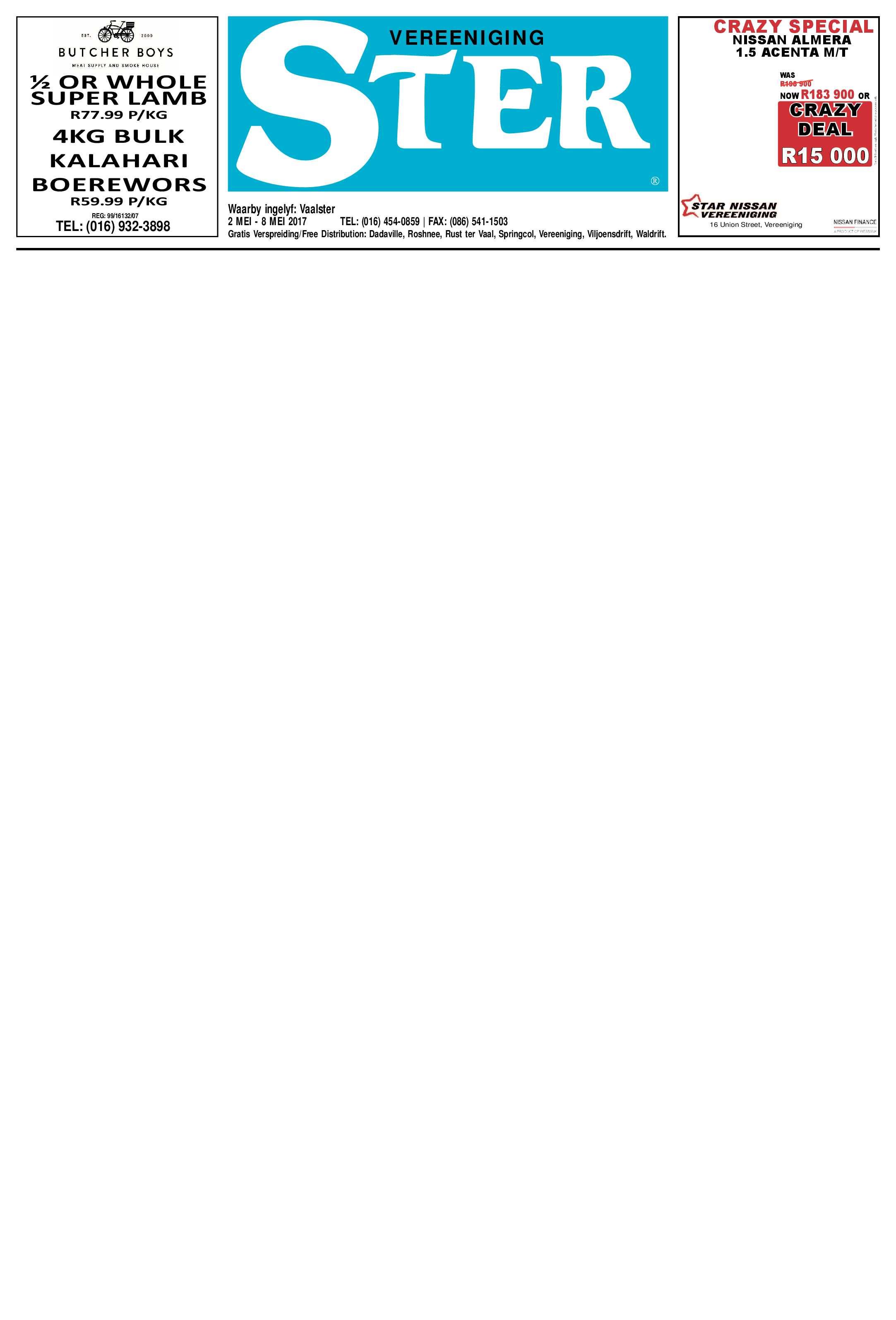 Vereeniging Ster 2 – 8 Mei 2017 page 1