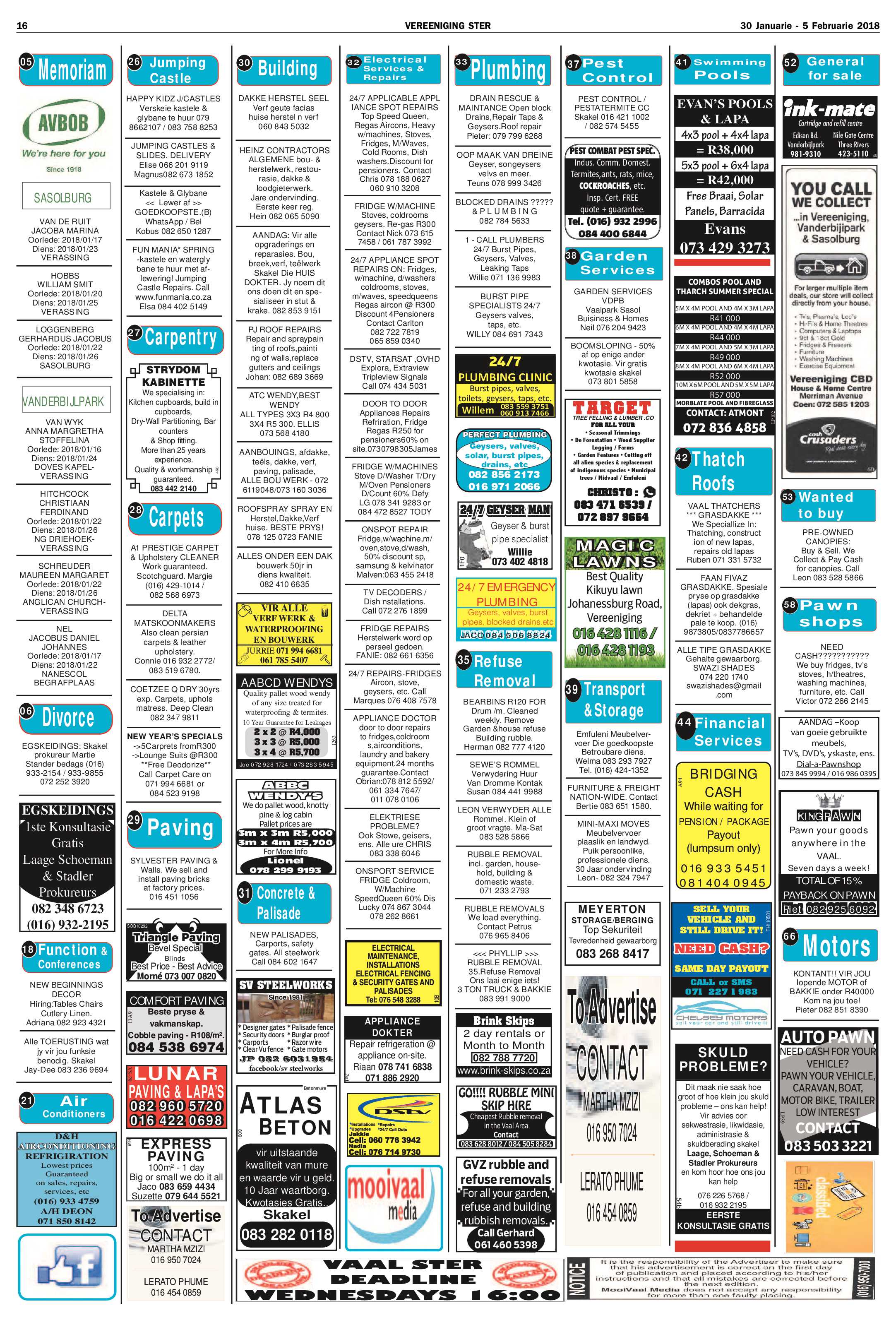 Vereeniging Ster 30 Januarie – 5 Februarie 2018 page 16