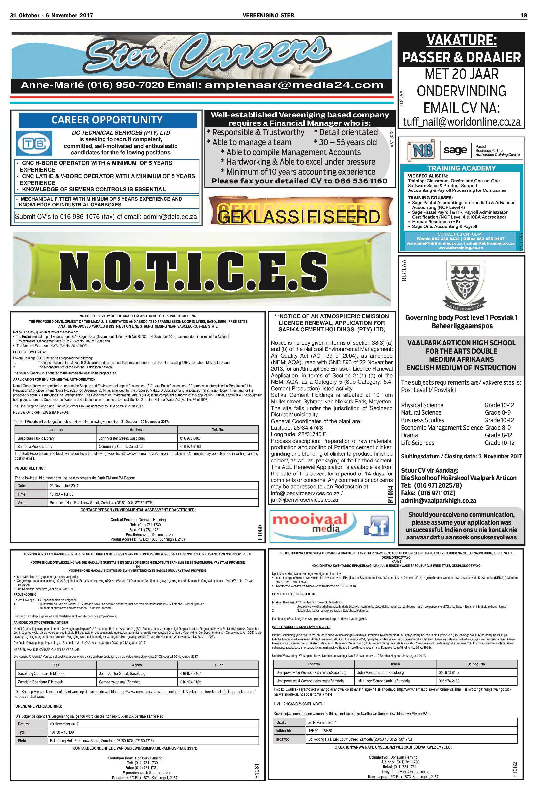 Vereeniging Ster 31 Oktober – 6 November 2017 page 19