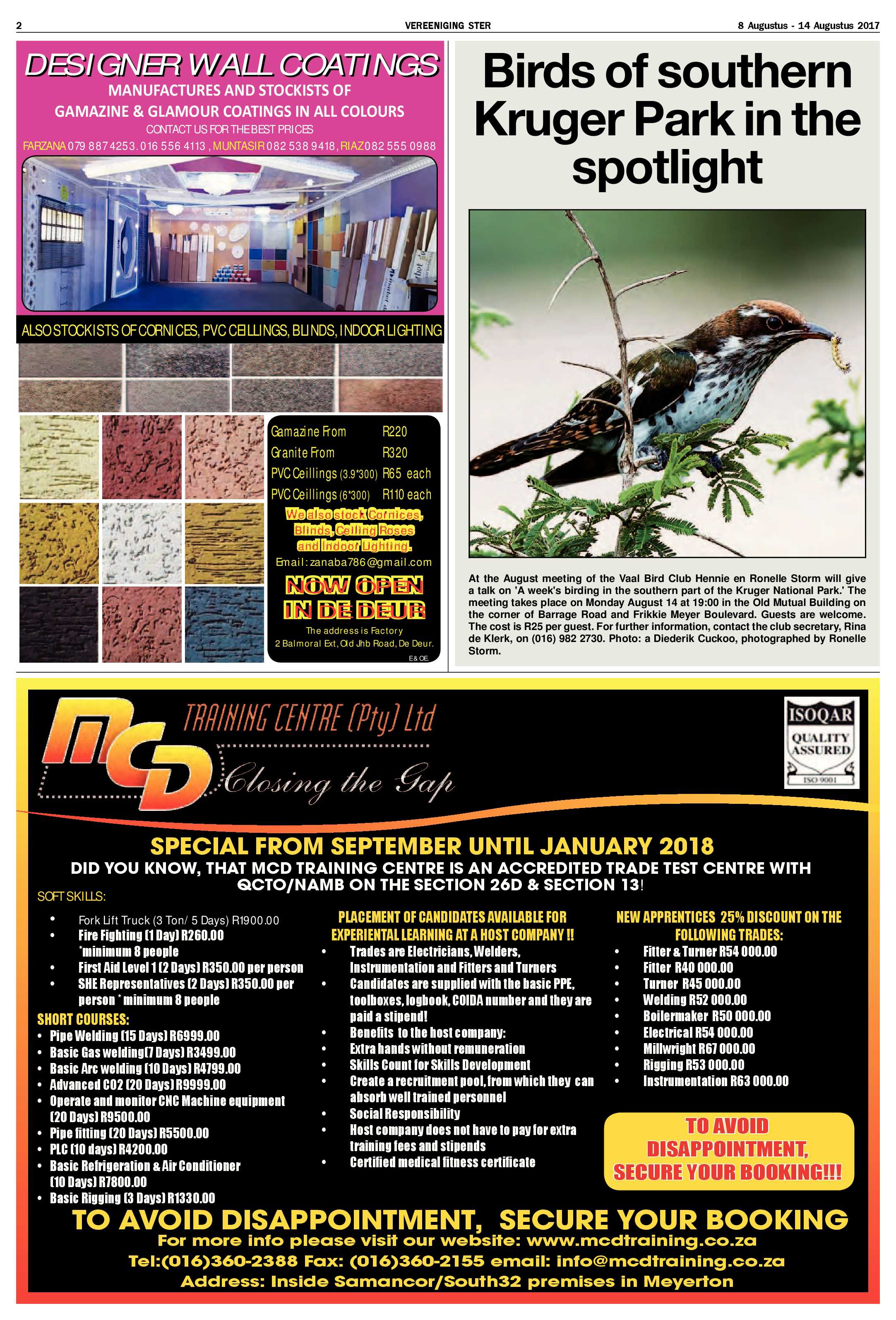 Vereeniging Ster 8 – 14 Augustus 2017 page 2