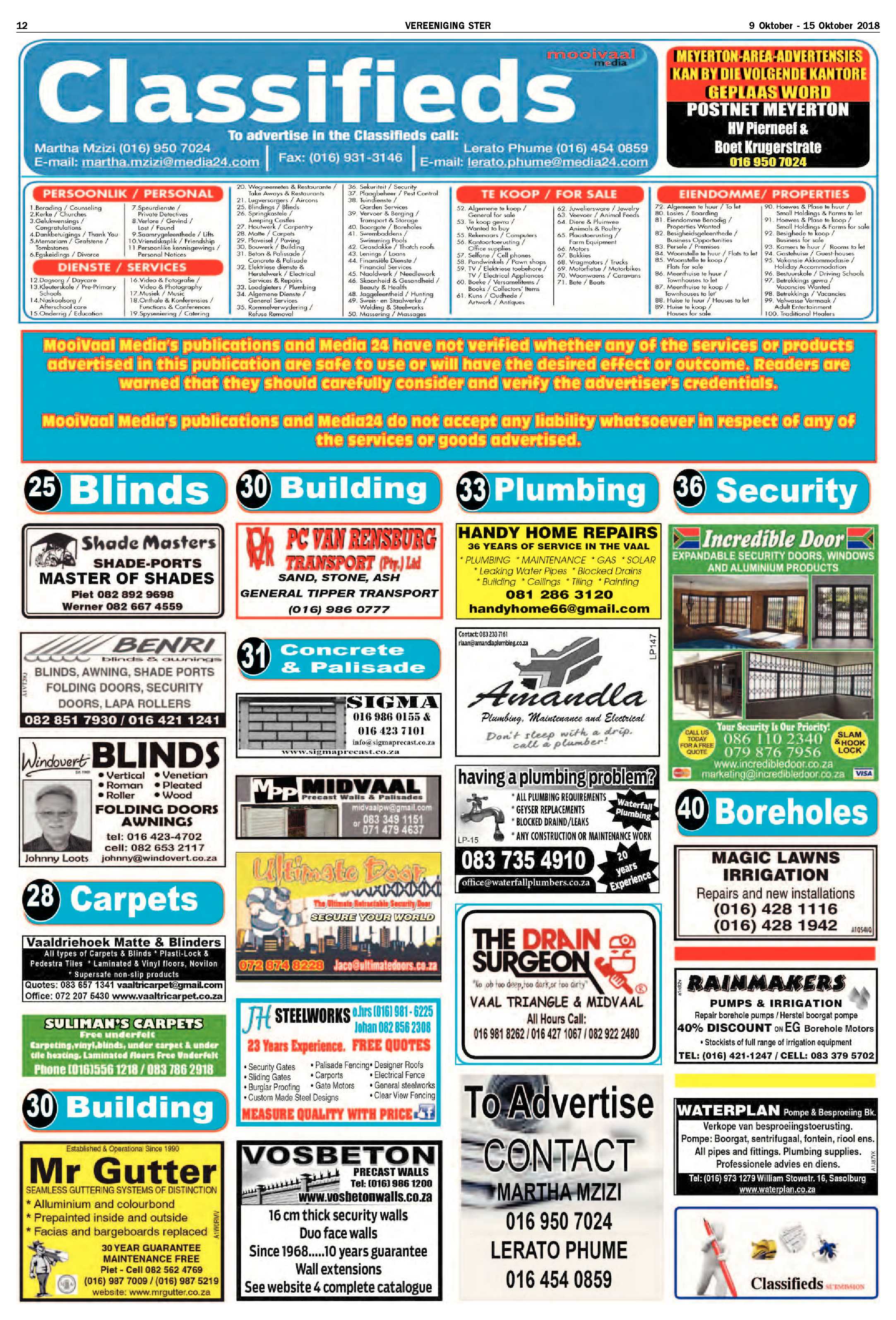 Vereeniging Ster  9 – 15 Oktober 2018 page 12