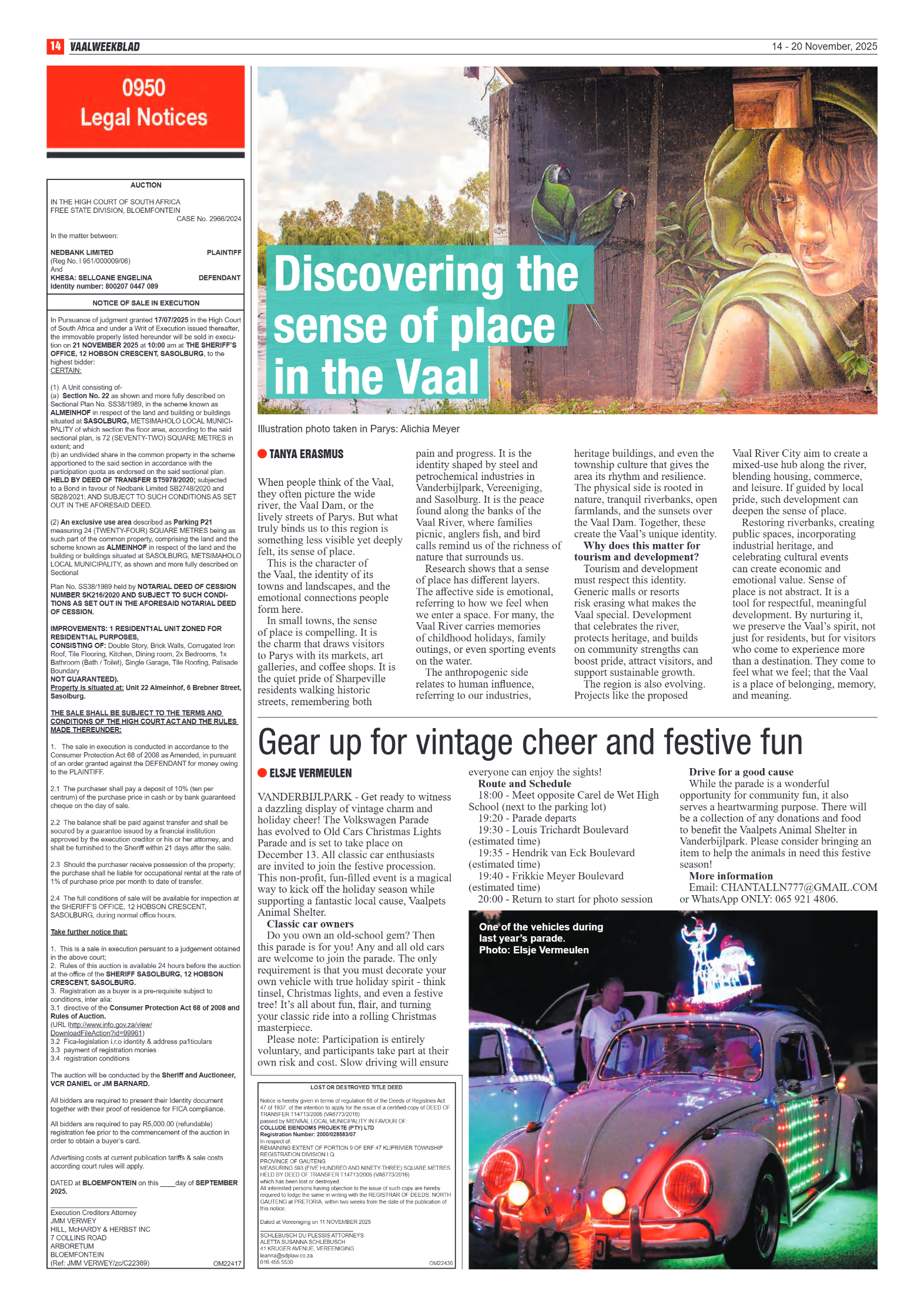 Vaalweekblad 14 – 20 November, 2025 page 14