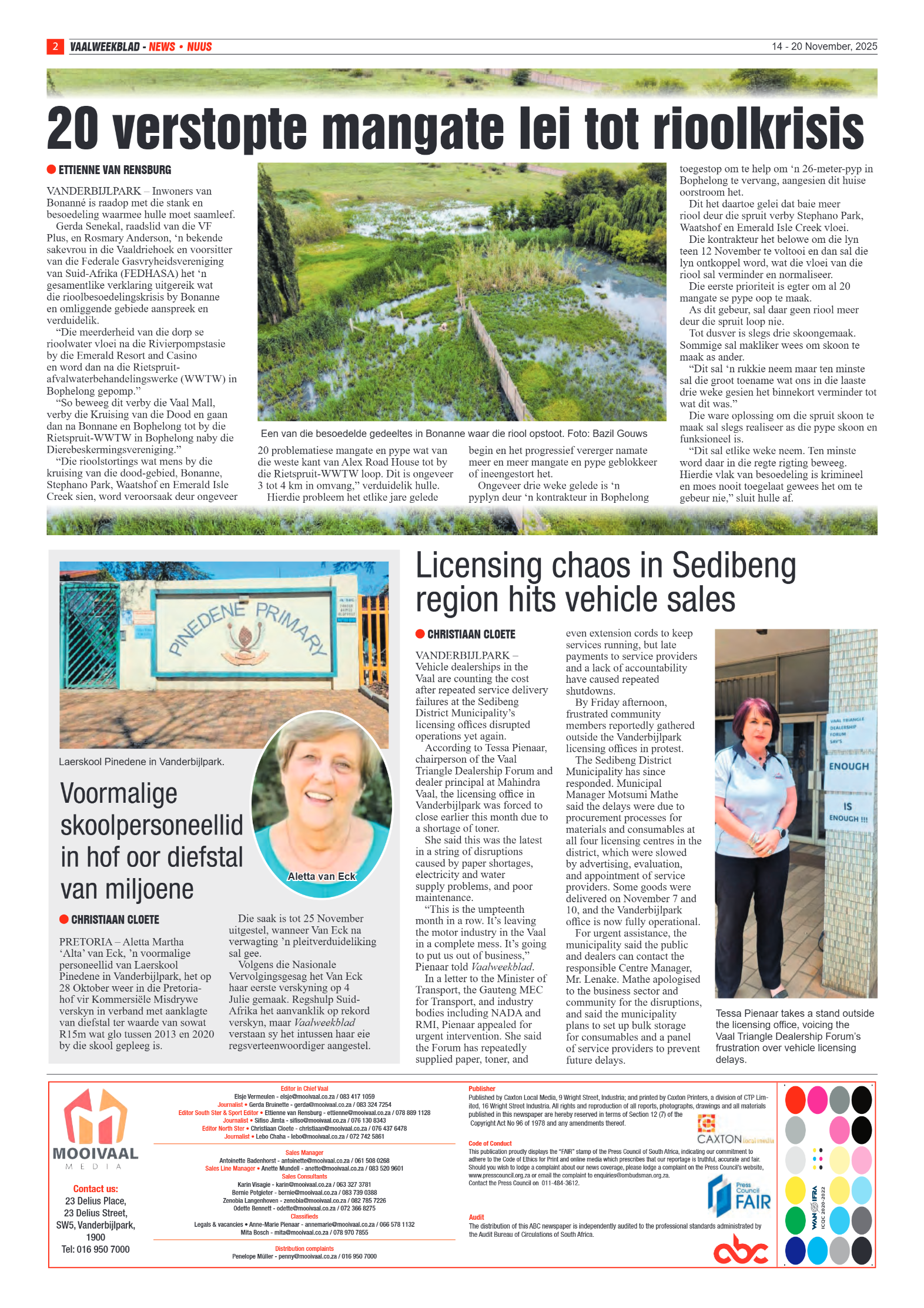 Vaalweekblad 14 – 20 November, 2025 page 2