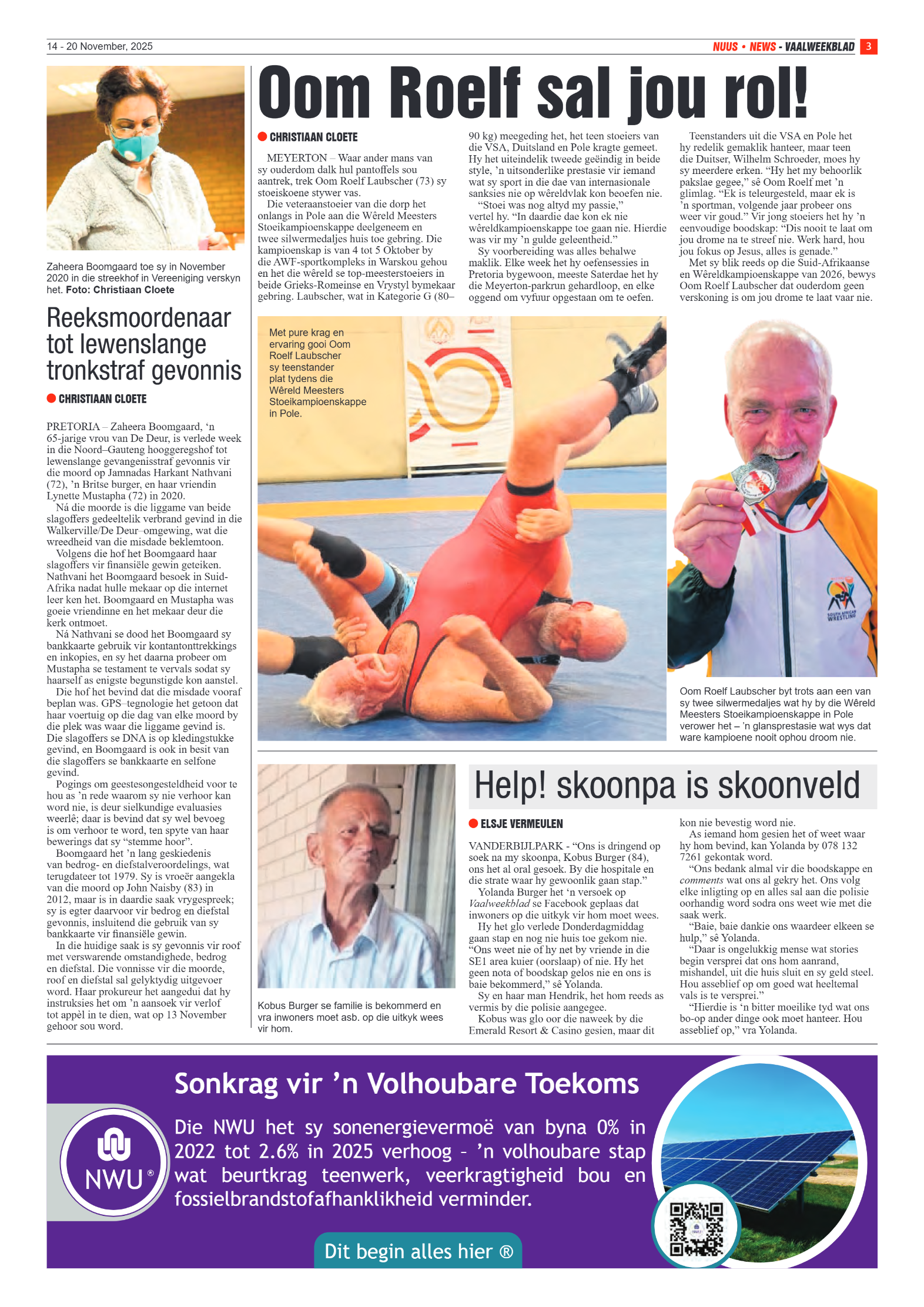 Vaalweekblad 14 – 20 November, 2025 page 3