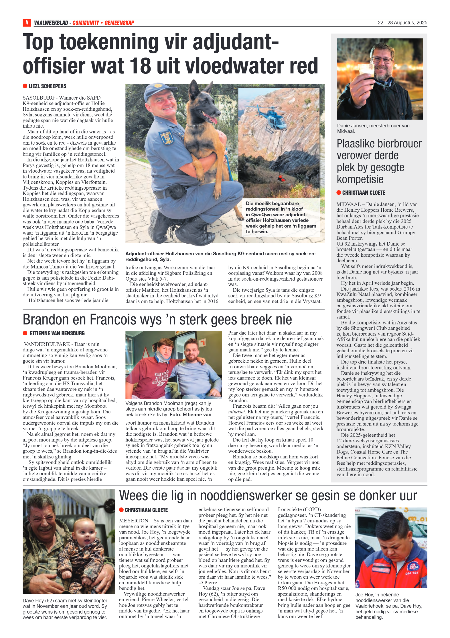 Vaalweekblad 22 – 28 Augustus, 2025 page 4