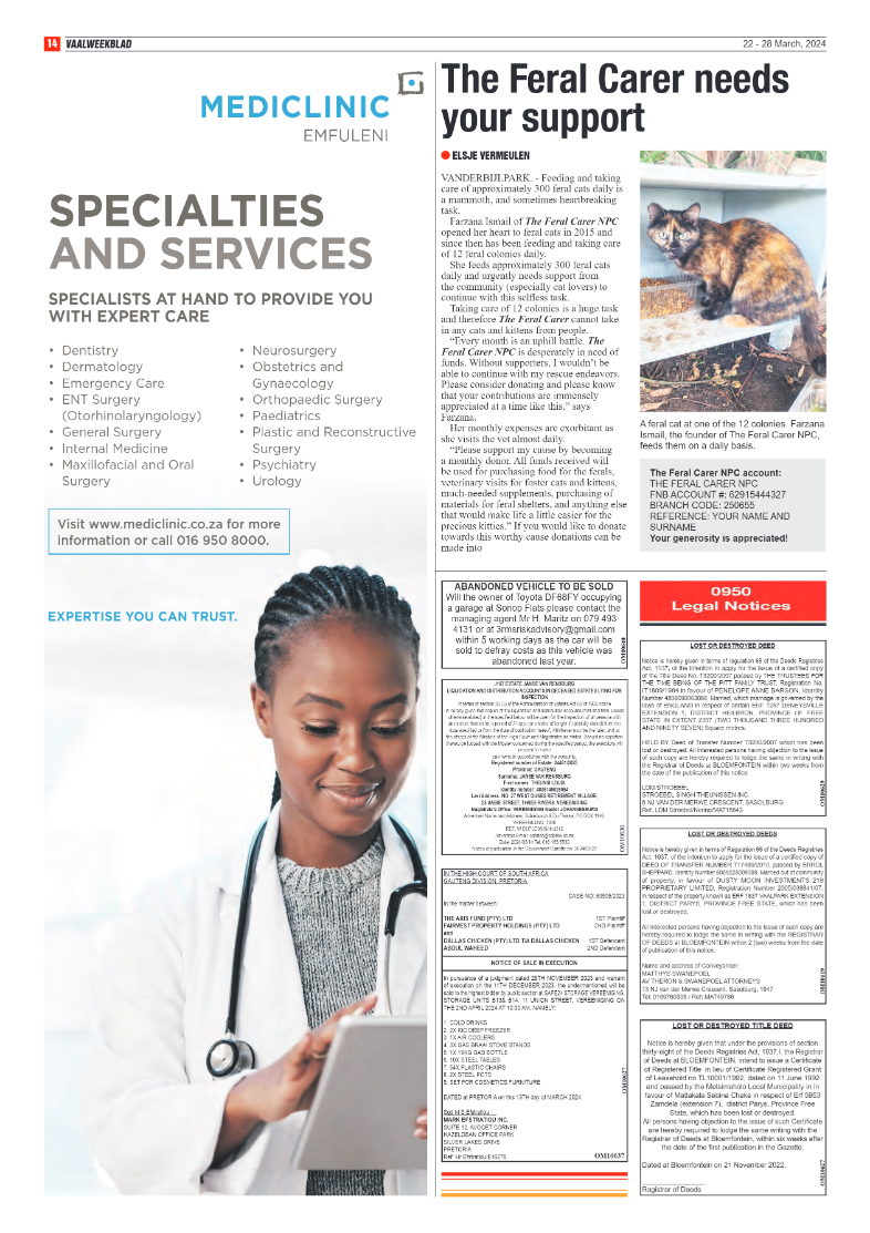 Vaalweekblad 22 – 28 March, 2024 page 14