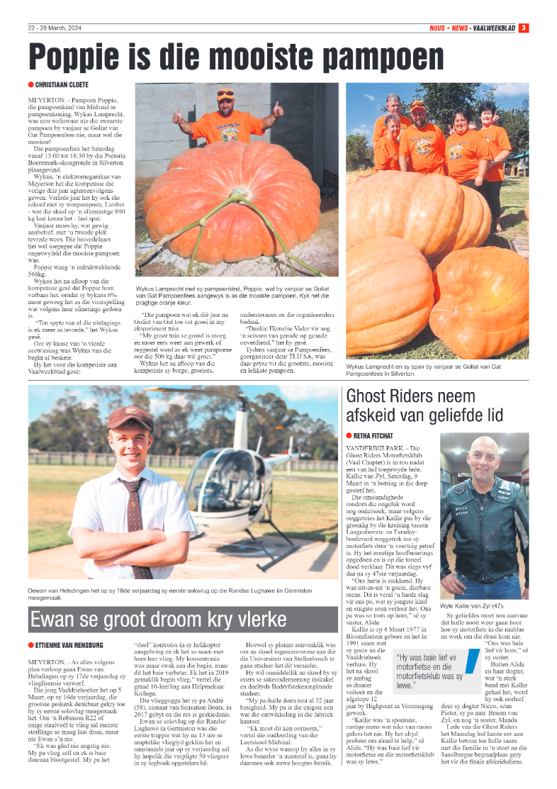 Vaalweekblad 22 – 28 March, 2024 page 3