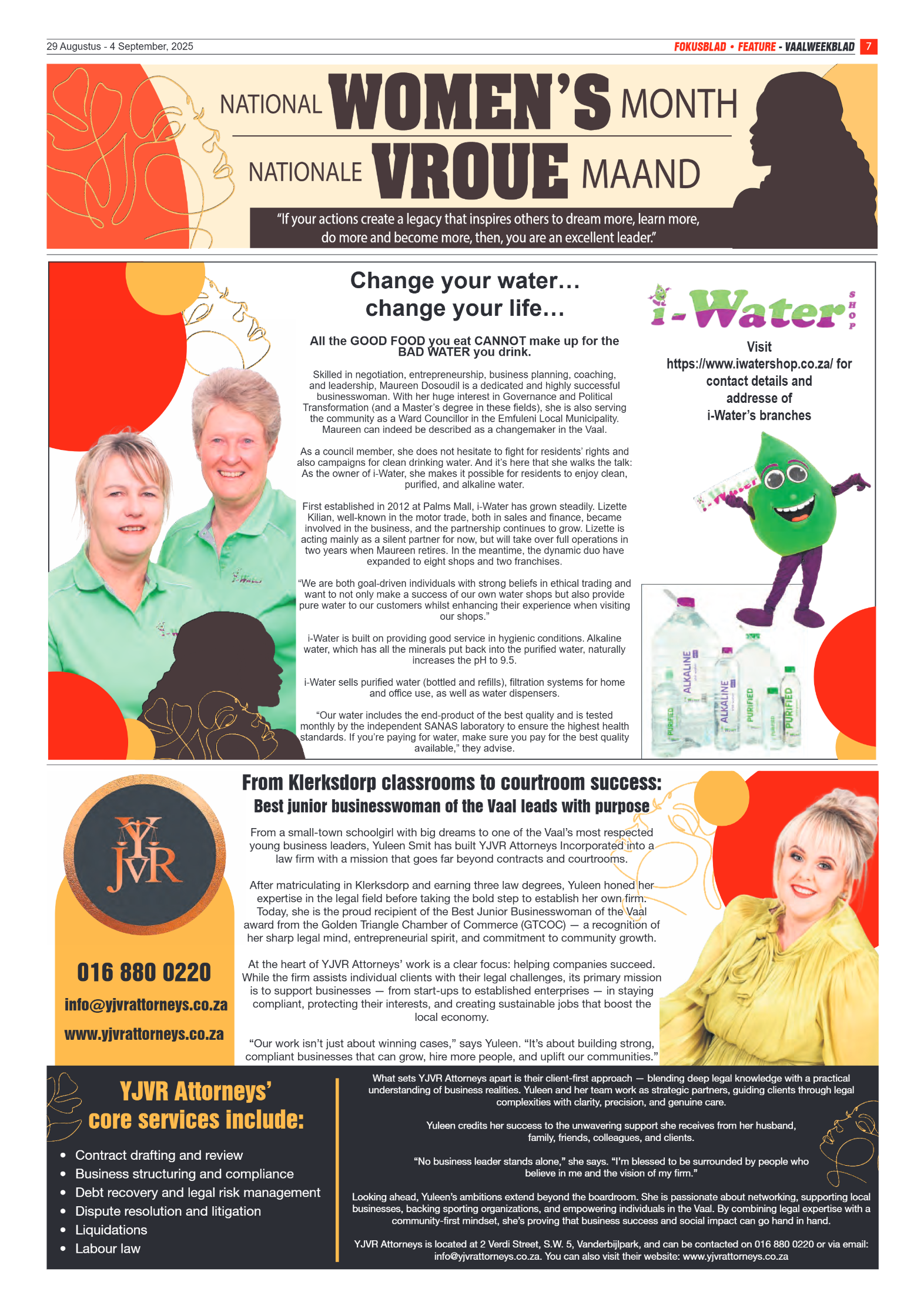 Vaalweekblad 29 Augustus – 4 September, 2025 page 7