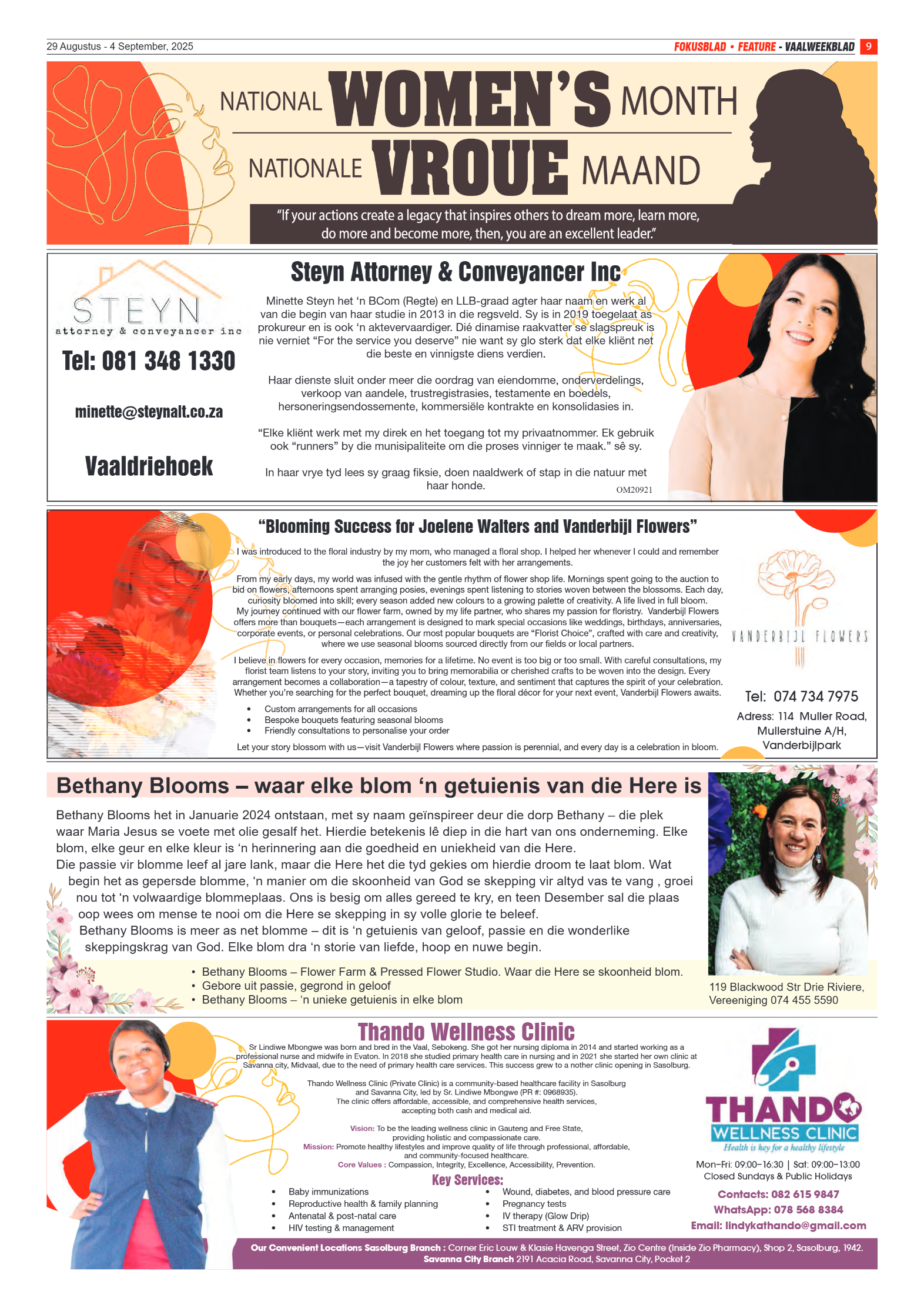 Vaalweekblad 29 Augustus – 4 September, 2025 page 9
